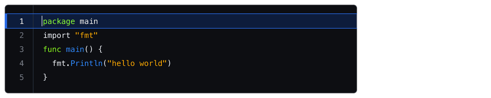 The header is turned off and the focused element is the CodeSnippet, and its highlighted with the user cursor is active.