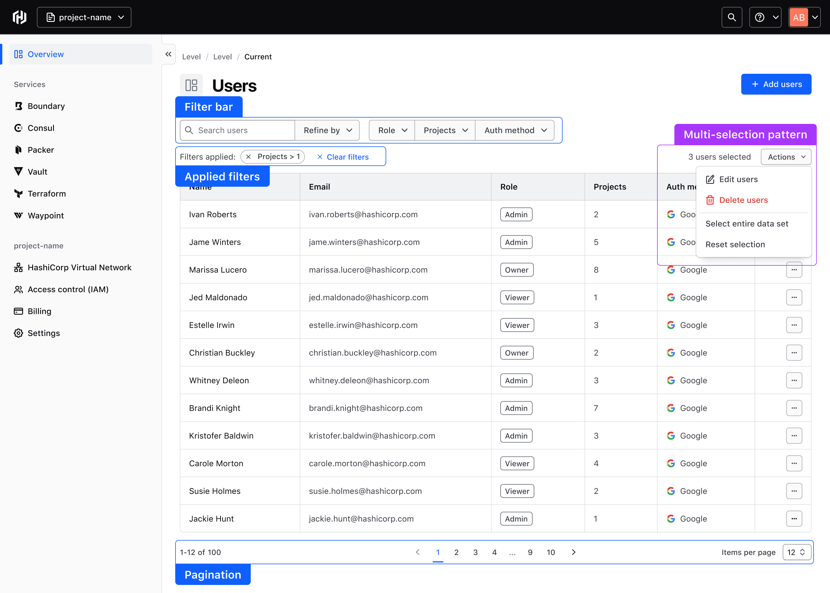 Multi-select in a more complex scenario